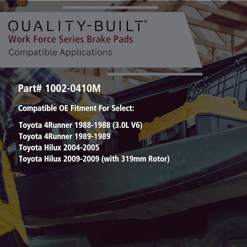 QUALITY-BUILT Front Semi-Metallic Brake Pads, Work Force 1002-0410M, Compatible with 1988-2009 Toyota (4Runner, Hilux) by Quality-Built - Used condition - Image 3