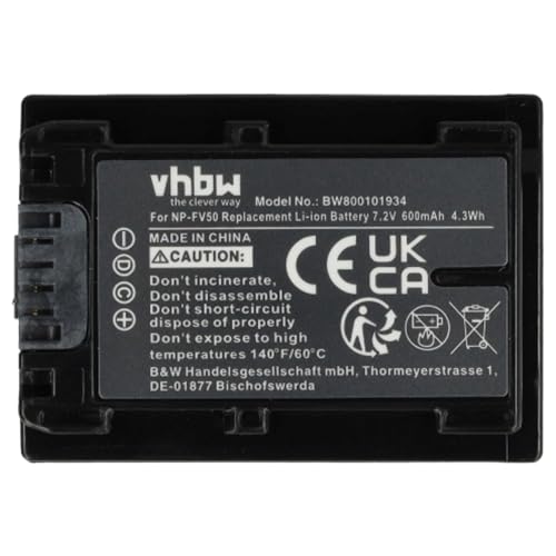 Batterie Sony HDR caméscope vhbw double pack pour voyage