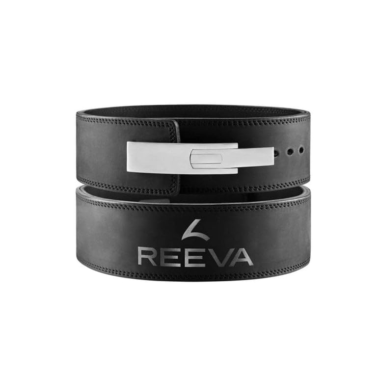 Reeva Cintura di sollevamento Nubik in pelle con fibbia in acciaio inox (13 mm)