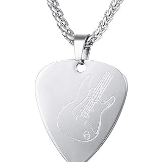 Générique Fasion Guitar Pick Collier Plectre Collier Picks Pendentif Guitare Picks Chaîne Argent 1 PCS - Les Beatles, Paul McCartney, John Lennon, RIngo Starr, George Harrison