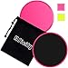 HSicily Exercise Core Gliding Sliders Dual Sided Multi-function Body Strength Slides Disc Perfect for Use on Carpet or Hard Floors, 1 Pair, Pink