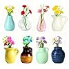 Renmxj 8 Pcs Refrigerator Magnets – Cute Mini Ceramic Vase Fridge Magnets with Artificial Flowers, Funny Tiny Vase Magnet for Fridge Decorative, Office, Kitchen, Locker, Whiteboard