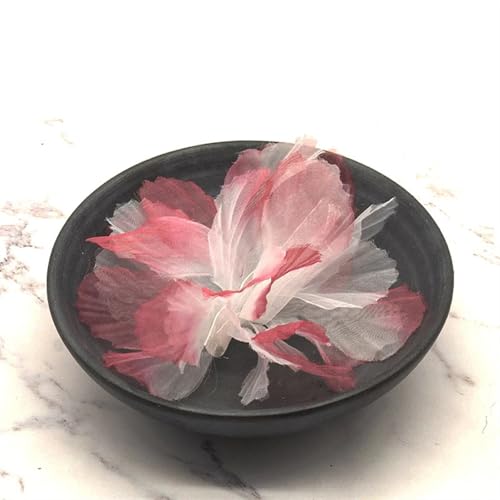 Fleur en mousseline artificielle et dentelle 3D pour vêtement