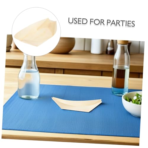 Platos Desechables de Madera Beaupretty 11.5cm x 6.5cm 100 Unidades miniatura 3