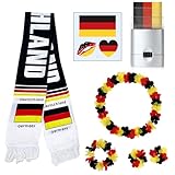 Doukesh 16 Stück Fussball Wm 2026 Deutschland Deko Set Deutschland Schminke Schal Deutschland Schal Temporäres Tattoo Aufkleber Girlande Deutschland Fanartikel