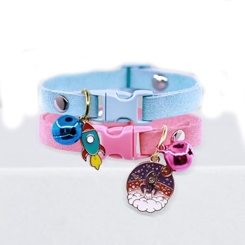 Collier avec clochettes pour chiot XXS XS ajustable rose et jaune - 3