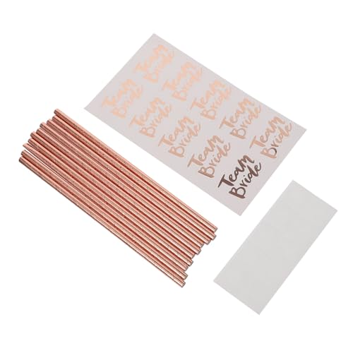 Pitillos desechables dorados de papel 20 cm 20 unidades