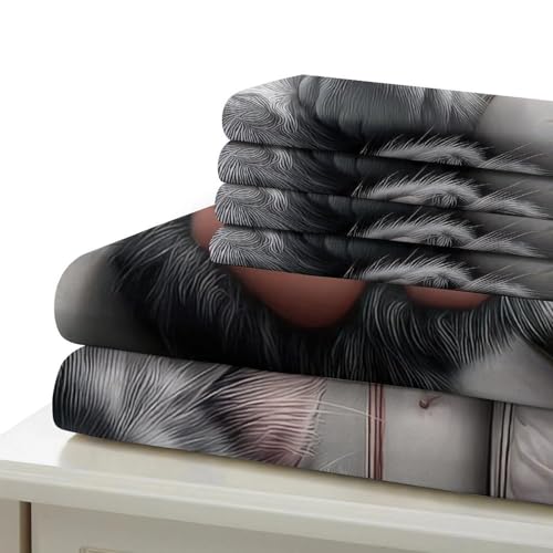 Housse de couette chat 140x200cm en microfibre résistante et impression 3D - 7