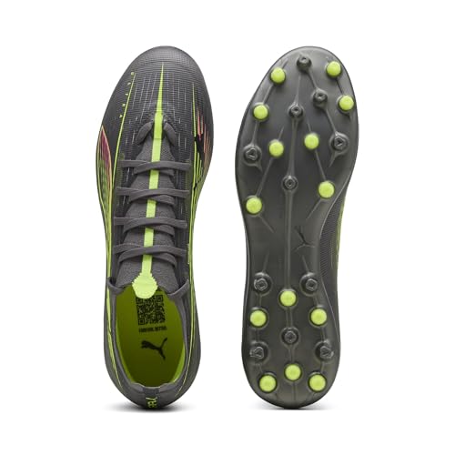 Puma Ultra 5 Match MG, Unisex Fussballschuh, Matte Aged Silver-Yellow ALERT-Puma Aged Silver, – Ansicht 4