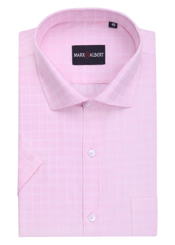 Image of MARK & ALBERT Mens Half Sleeves Checkered Regular Shirt