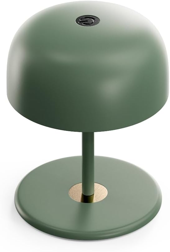 3-Height Adjustable Cordless LED Table Lamp (11.6"/8.66"/5.12") - Rechargeable Touch Control Desk Light with 2700K Warm Lighting, USB Powered for Bedroom, Camping & Romantic Dinners (Green)