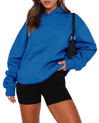 onlypuff Women Pullover Sweatshirt Long Sleeve Hoodies Kangaroo Pocket Fleece Basic Sweater