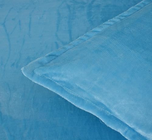 Image of Sands Premium Ultra Soft Woollen Pillow Cover Set of 2 for Winter with Zipper Closure, Cozy Pillow Case Perfect for Warmth, Flannel Warm Pillowcases, King size-18X28 Inches (Sky)