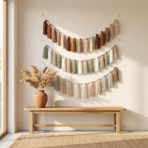 Image of DrCor Tassel Beaded Garland (Set of 3 Boho Earth Collection)