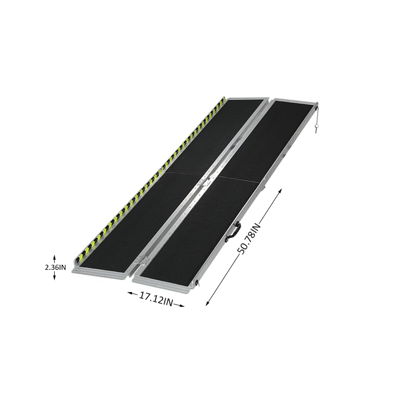Przenośna aluminiowa rampa dla wózków inwalidzkich 8FT – nośność 362 kg, antypoślizgowa, składana konstrukcja dla łatwego dostępu, idealna do wózków, wózków, schodów, drzwi i wejścia do domu