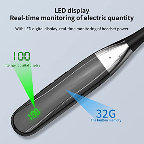 Draadloze koptelefoon met hangend nektype, LED-display Draadloze koptelefoon met hangende nek met 32G-geheugen Sport… - Image 3