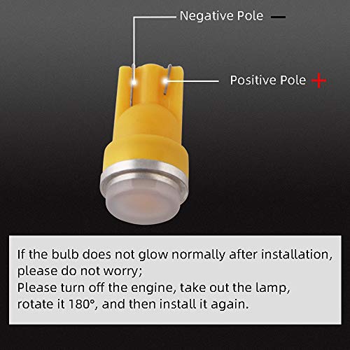 T10 194 192 175 168 2825 W5W Car Led Side Marker Center High Mount Stop Light Bulb Door Courtesy Light Bulbs Amber-20Pcs #TOP4