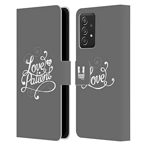 Étui portefeuille Galaxy A52 Head Case Designs Amour Est Patient en cuir