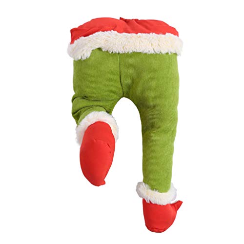 Elf Legs for Christmas Decorations Stuffed Elf Legs Ornament Green Elf Legs Pick Christmas Tree Mantel Wreaths Car Party Decoration