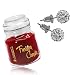 Produktbild tumundo Duftkerze Schmuck-Kerze Advent Ohrringe Halskette Schnee-Flocke Weihnachten - Kerze im Glas mit Schmuck, Variante_:Variante 3