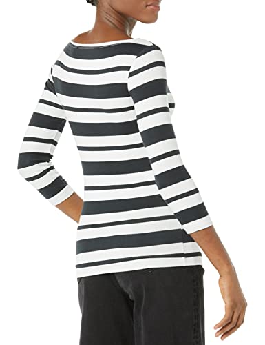 Image of Amazon Essentials Women's Slim-Fit 3 /4 Sleeve Boat Neck Tops Cotton Modal T-Shirt