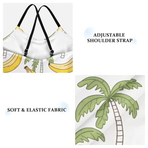 Coconut Tree Banana Pattern Girls One Piece Swimsuits Summer Quick Dry Beach Bathing Suit4