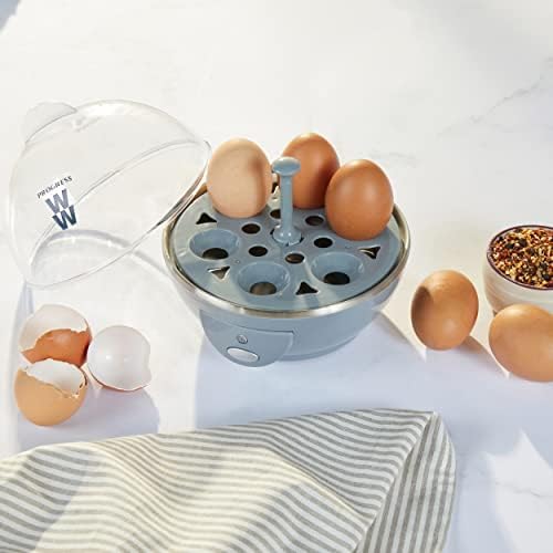 Progress by WW EK5255WW Electric Egg Cooker with 2 Poachers, 6 Egg Capacity, Soft or Hard Boiled, Poached, Breakfast, Brunch, Egg Piercer, Power On Button, 430 W