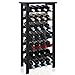 SMIBUY Étagère à vin en Bambou, Support d'affichage de 28 Bouteilles avec Dessus de Table, étagères de Rangement sur Pied à 7 Niveaux pour Cuisine, Garde-Manger, Cave, Bar (Noir)