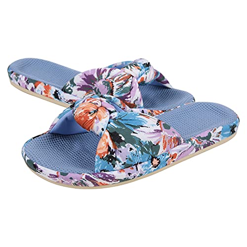 Shevalues Women'S Summer Slippers With Arch Support Lightweight Floral Bow Hawaii Beach Slide Slippers Open Toe cover