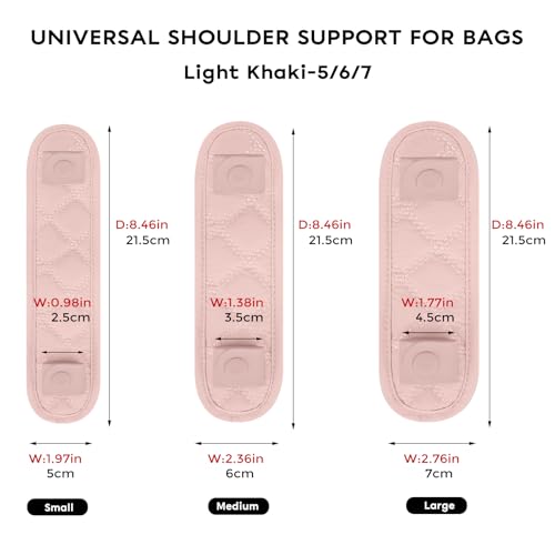 Image of GIVLEFLY Shoulder Strap Pad for Purse and Tote Bags, Soft Nylon Cushion Cover, Snap-On Protector for Flat Handbag & Crossbody Straps