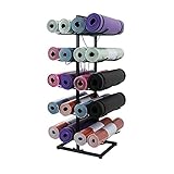 Photo Gallery dongganshi supporto per tappetino yoga nero a 5 livelli, grande supporto per rullo in schiuma, espositore per 20 tappetini yoga, per casa/palestra Photo Gallery dongganshi supporto per tappetino yoga nero a 5 livelli, grande supporto per rullo in schiuma, espositore per 20 tappetini yoga, per casa/palestra