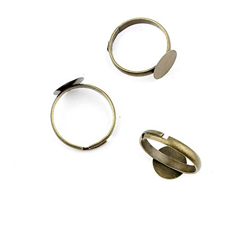 Qty:15 Jewelry Making Ring Blanks Findings Supplies Craft Ancient Repair Lots DIY Antique Pendant Vintage Z723254 Ring Setting Cabochon Frame