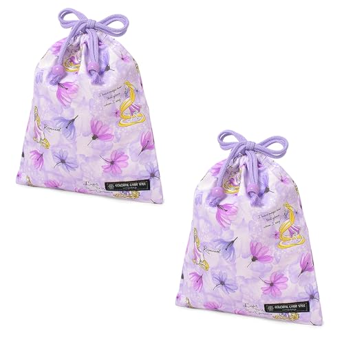 COLORFUL CANDY STYLE ディズニー 巾着 中 マチ無し給食袋 Rapunzel PRINCESS ラプンツェル プリンセス ラプンツェル 2枚セット おしゃれ 子供用 巾着袋 中 小学校 給食 袋 小学生 入学 道具袋 巾着 マチ 幼稚園