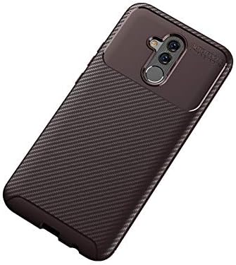 Case Compatible with Huawei P20 lite Nova 3e Phone Case P20 Soft Carbon Fiber Slim Silicone Bumper Anti-Scratch Shockproof Full Protective Cover for Huawei P20 Plus Black (Brown, Huawei P20 Plus)