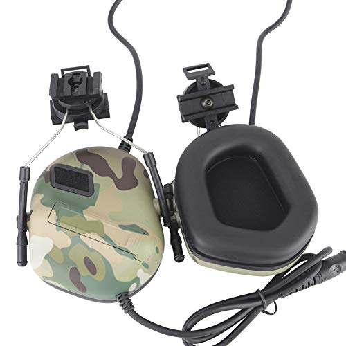 Gocher Tactical Headset Sound Pickup Safety Ear Muffs for Helmet Version Noise Reduction Headphone with Rail Adapter for Ear Protection Radio Earphones-CP