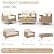Jing's Villa 4-Piece Outdoor Sectional Sofa Set, All-Weather Wicker Patio Furniture with L/R armrest & Tempered Glass Table, Comfortable Garden Conversation Set for Backyard, Poolside, Deck,Beige