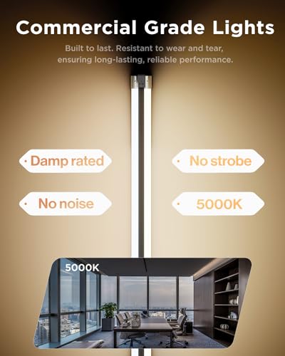 Image of Sunco 6 Pack LED Shop Lights for Workshop 4FT, Linkable Garage Lighting, 4500 LM, 40W (150W Equivalent), 6000K Daylight Deluxe, Surface + Suspension Mount, 48 Inch Integrated Fixture, White