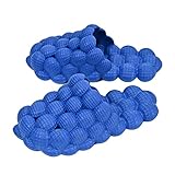 Rojeam House Slippers for Women and Men EVA Shower Shoes Massage Bubble Slides Bathroom Sandals, Blue, 7/8 US