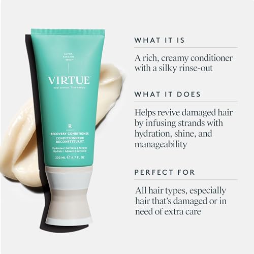 Virtue Recovery Conditioner with Keratin Hydrates, Softens, and Renews Damaged Hair, Sulfate Free, Color Safe