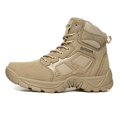 Men's Hiking Boots Lightweight Mid Ankle Trekking Outdoor Non-slip Tactical Combat Boots