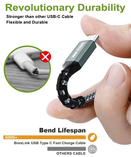 image for BrexLink USB 3.0 Type C Cable, USB C to USB A Charger Cable (2m 2-Pack