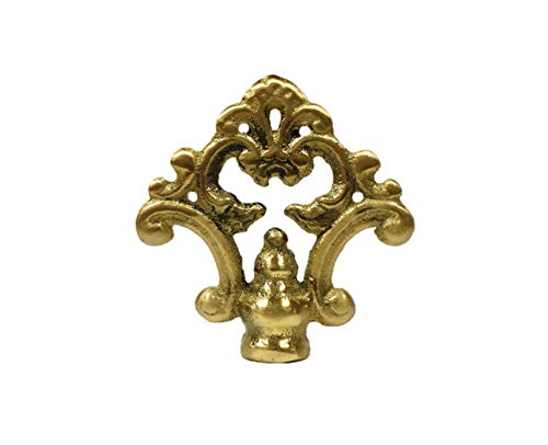 Image of Lamp Finial-Solid Cast Brass Traditional Fancy Loop lamp Finial w /Dual Threads