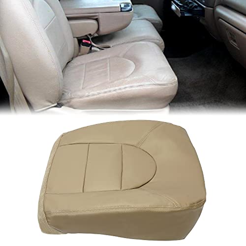 KUAFU Seat Bottom Cover Compatible with 1999 2000 Ford F250 F350 F450 Lariat Power Stroke Turbo - Tan Passenger Side Artificial Leather