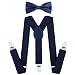 Child Kids Suspenders Bowtie Set - Adjustable Suspender Set for Boys and Girls (Navy blue)