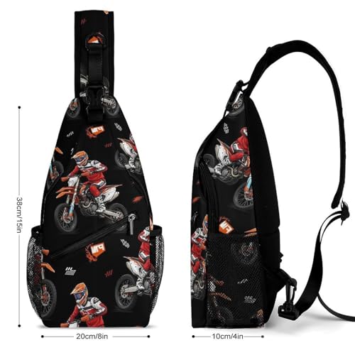 Fashion Chest Bag, Shoulder Bag, Dress Decor Sling Backpack, Casual Day Pack For Men And Women Motorcycle Dirt Bike2