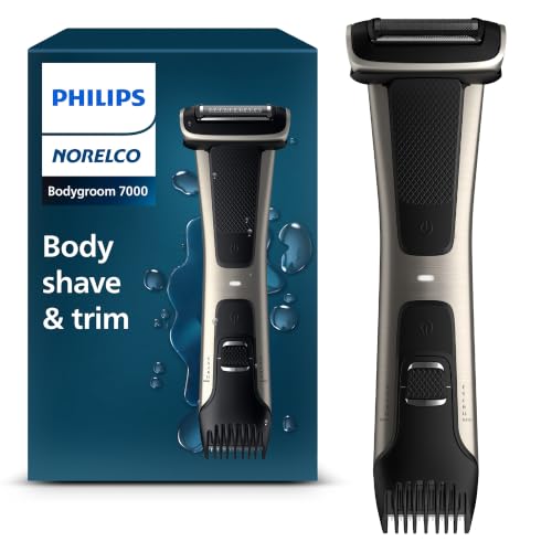 Philips Norelco Bodygroom 7000 Series, Showerproof Groin and Body Trimmer for Men, Precise Body Grooming, Adjustable Comb, Safe Even Below the Belt, 80 Min. Runtime, Model BG7030/49