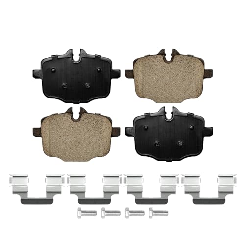 Image of Detroit Axle - Rear Brake Pads for BMW 550i xDrive 640i 650i Alpina B6 xDrive Gran Coupe M2 M3 M4 M5 M6 Gran Coupe, Ceramic Brake Pads with Hardware Replacement