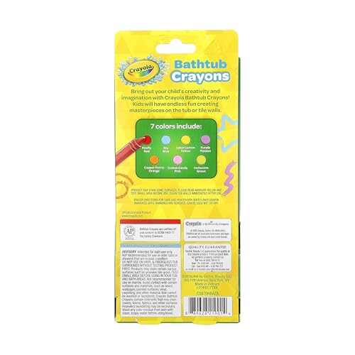 Crayola Bathtub Crayons with Bonus Eraser, Washable Tub Coloring Kit for Kids, Non-Toxic, Easy Cleanup Bath Toys for Kids, Includes 7 Crayons + Eraser - image 6
