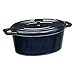 Amazon Basics Cocotte en fonte émaillée ovale de haute qualité 5,9 L - Bleu (Deep Blue)