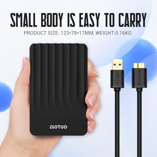 Image of YOTUO 750GB External Hard Drive, Portable Storage Expansion HDD, USB 3.0 & USB-C for PC, Mac, Desktop, Laptop, Smartphone, PS4, Xbox One, Xbox 360, Office & Game Black